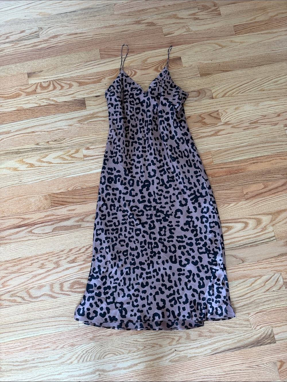 Cami NYC Leopard-Print silk Slip Dress in brown and Black, M